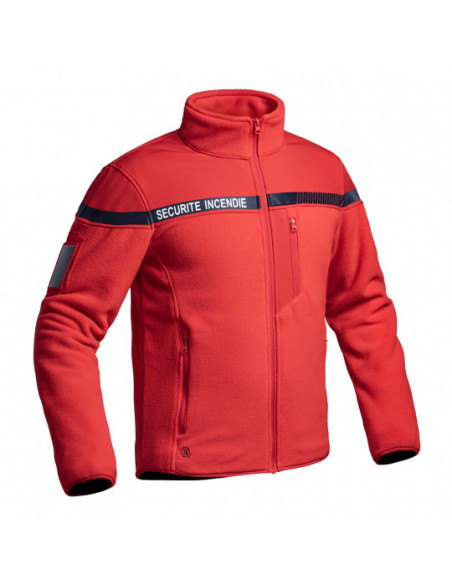 VESTE POLAIRE SECU-ONE SECURITE INCENDIE ROUGE