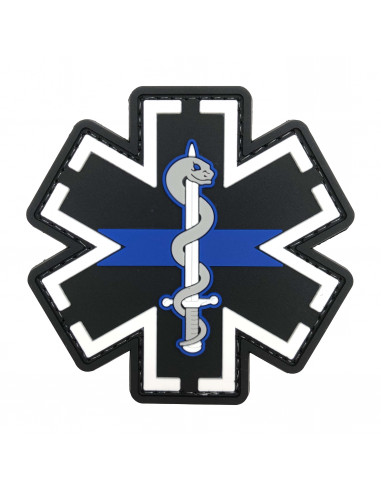 Patch PVC "Star of life" Blue line
