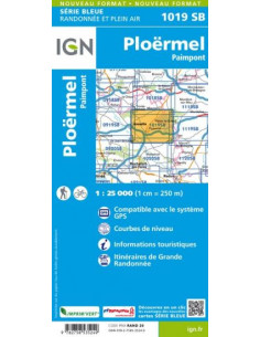 CARTE IGN 1019SB PLOËRMEL PAIMPONT 2