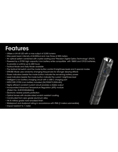 LAMPE MH12 PRO - 3300 LUMENS