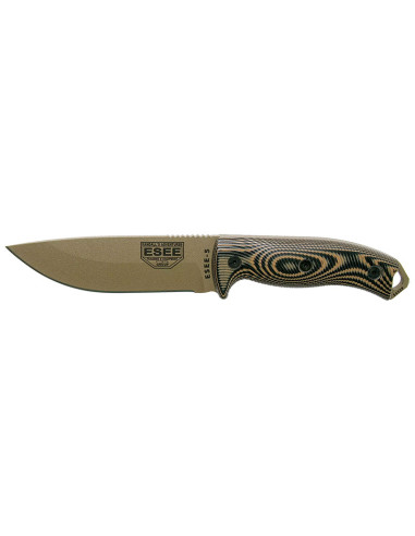 ESEE Model 5 Dark Earth Blade 3D Coyote-Black G10 couteau de