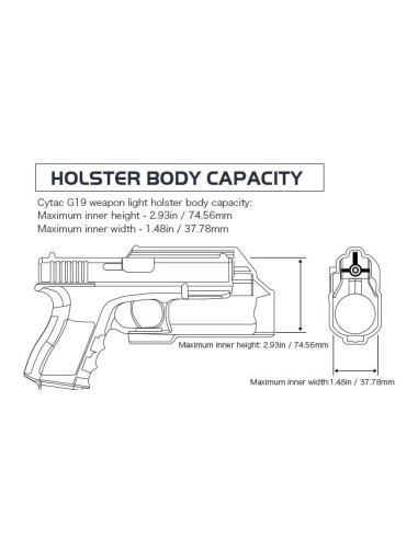 HOLSTER R-DEFENDER GLOCK 19 AVEC LAMPE