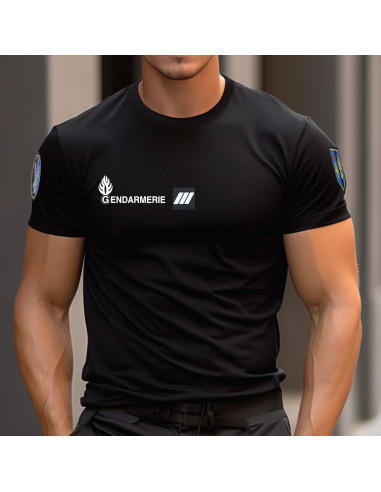 T-SHIRT GENDARMERIE RESPIRANT COOLDRY NOIR