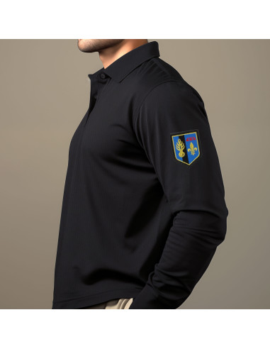 POLO GENDARMERIE MANCHE LONGUE COOLDRY NOIR