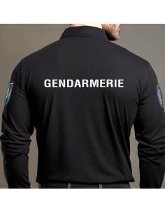 POLO GENDARMERIE MANCHE LONGUE COOLDRY NOIR 2