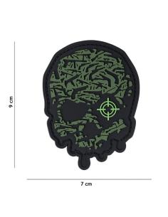 PATCH PVC TARGET EYE SKULL GREEN