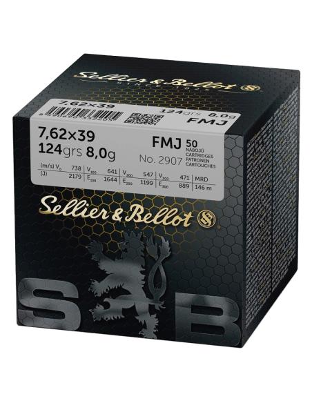 CARTOUCHES SB 7,62x39 FMJ 124gr x50 CARTOUCHES SB 7,62x39 FMJ 124gr x50