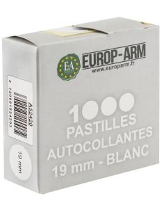 PASTILLES AUTOCOLLANTES BLANCHES 19mm x1000
