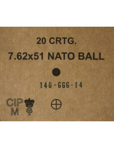 CARTOUCHES GGG .308 FMJ 147gr x20 2