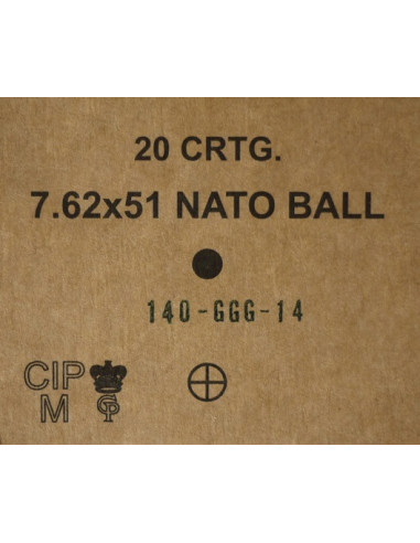 CARTOUCHES GGG .308 FMJ 147gr x20