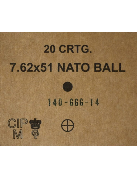 CARTOUCHES GGG .308 FMJ 147gr x20