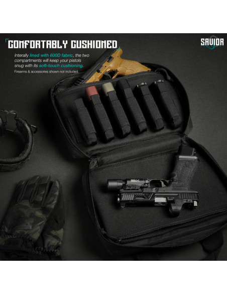 HOUSSE PISTOL CASE BLACK 2 ARMES