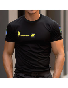 T-SHIRT GENDARMERIE MOBILE RESPIRANT COOLDRY NOIR