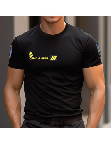 T-SHIRT GENDARMERIE MOBILE RESPIRANT COOLDRY NOIR