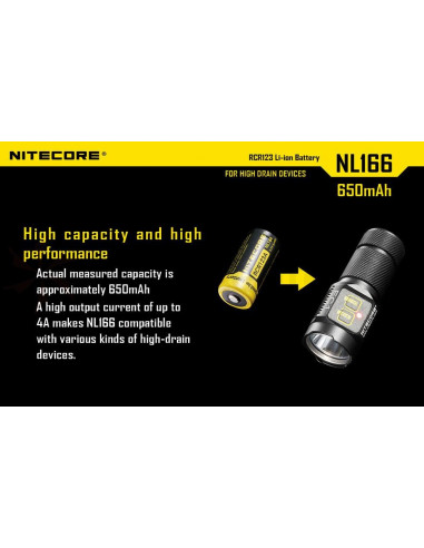 Accus li-ion CR123 rechargeable 650mAh 3.7V