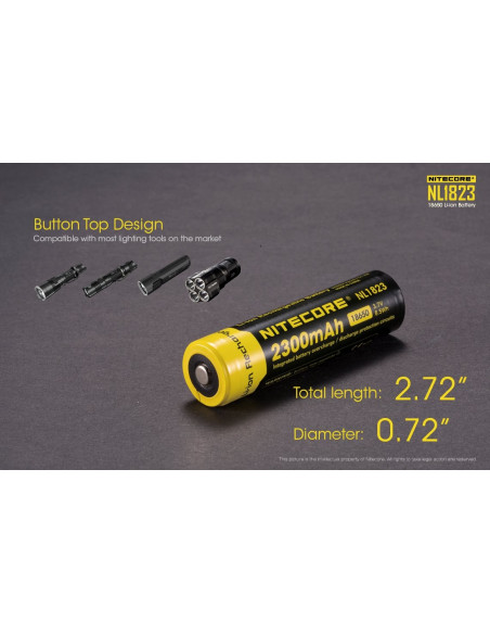 Accus li-ion 18650 rechargeable - 2300mAh 3.7V