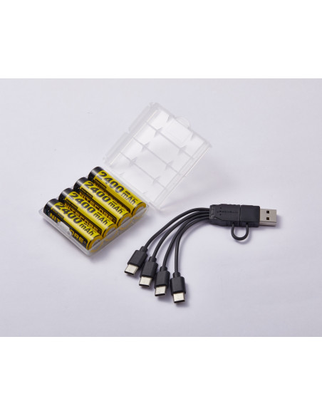 Pack 4x Piles Batteries (AA) NH24000