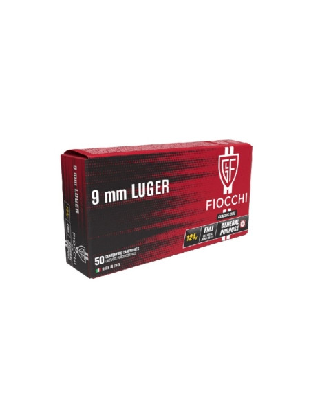 CARTOUCHES FIOCCHI 9x19 mm FMJ 124gr x50