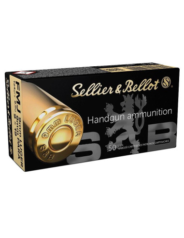 LOT DE 1000 CARTOUCHES SB 9x19 mm FMJ 124gr