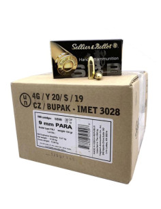 LOT DE 1000 CARTOUCHES SB 9x19 mm FMJ 124gr