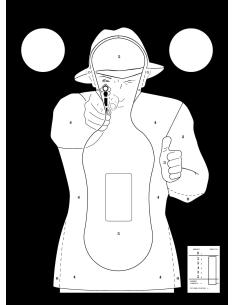 100 CIBLES CARTONS SILHOUETTE 51 X 71 CM Blanc sur fond Noir)