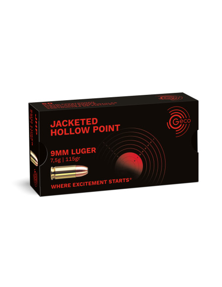 CARTOUCHES GECO 9x19 7.5g 115gr JHP