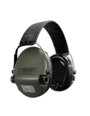 CASQUE ANTI-BRUIT SUPREME PRO VERT OLIVE SERRE TETE CUIR NOIR