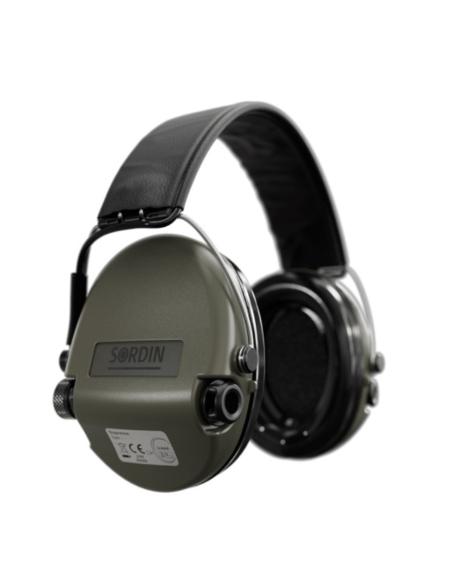 CASQUE ANTI-BRUIT SUPREME PRO VERT OLIVE SERRE TETE CUIR NOIR