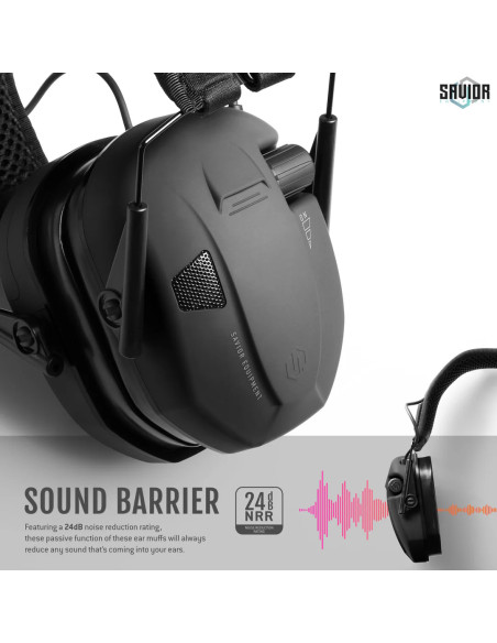 CASQUE APOLLO ANTI-BRUIT ELECTRONIQUE NOIR