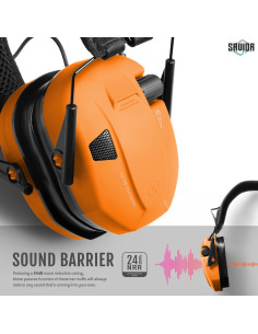 CASQUE APOLLO ANTI-BRUIT ELECTRONIQUE ORANGE 2