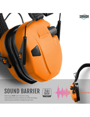 CASQUE APOLLO ANTI-BRUIT ELECTRONIQUE ORANGE
