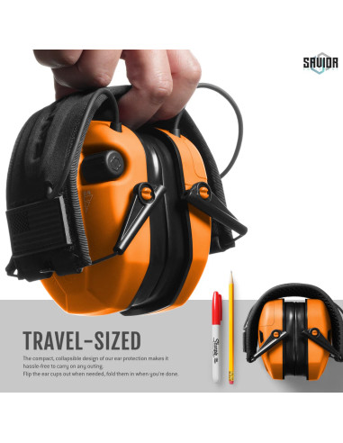 CASQUE APOLLO ANTI-BRUIT ELECTRONIQUE ORANGE