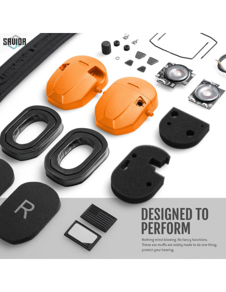 CASQUE APOLLO ANTI-BRUIT ELECTRONIQUE ORANGE