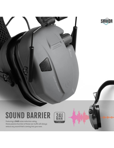 CASQUE APOLLO ANTI-BRUIT ELECTRONIQUE GRIS