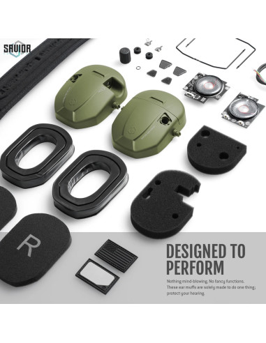 CASQUE APOLLO ANTI-BRUIT ELECTRONIQUE VERT OD