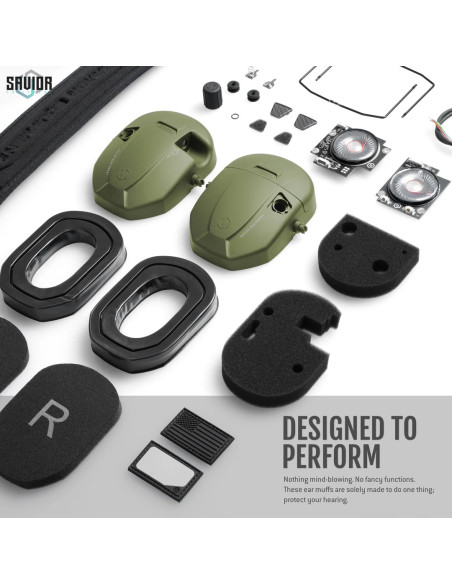 CASQUE APOLLO ANTI-BRUIT ELECTRONIQUE VERT OD