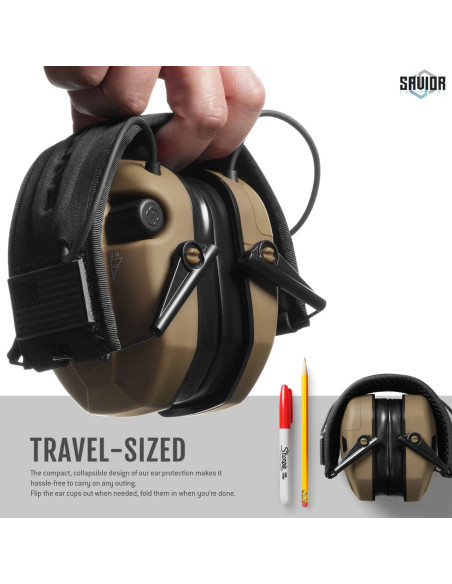 CASQUE APOLLO ANTI-BRUIT ELECTRONIQUE TAN
