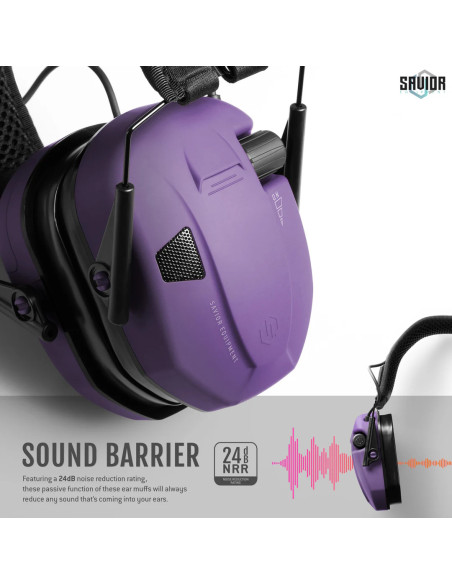 CASQUE APOLLO ANTI-BRUIT ELECTRONIQUE VIOLET