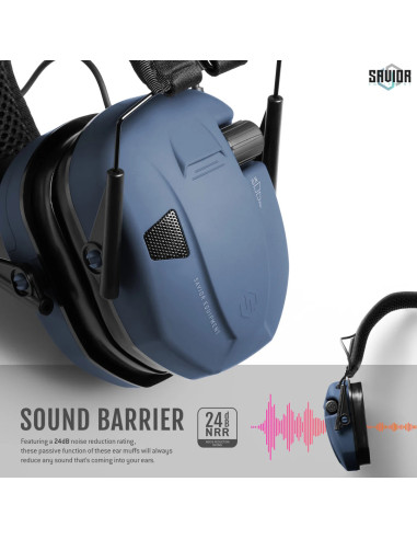 CASQUE APOLLO ANTI-BRUIT ELECTRONIQUE BLEU MARINE