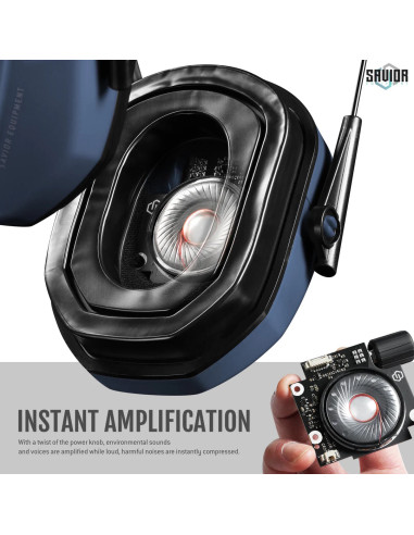 CASQUE APOLLO ANTI-BRUIT ELECTRONIQUE BLEU MARINE