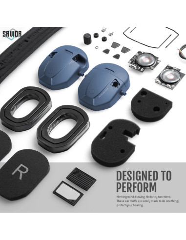 CASQUE APOLLO ANTI-BRUIT ELECTRONIQUE BLEU MARINE