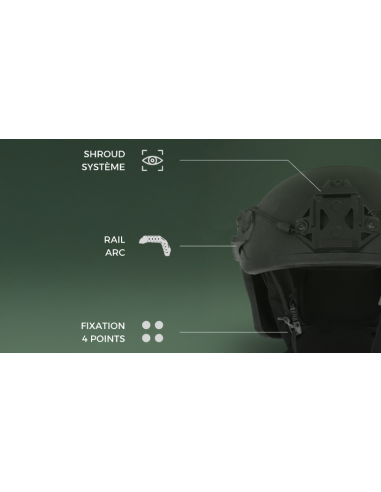 CASQUE BALISTIQUE ACH HIGH CUT - NOIR