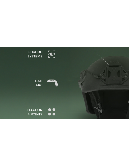 CASQUE BALISTIQUE ACH HIGH CUT - NOIR