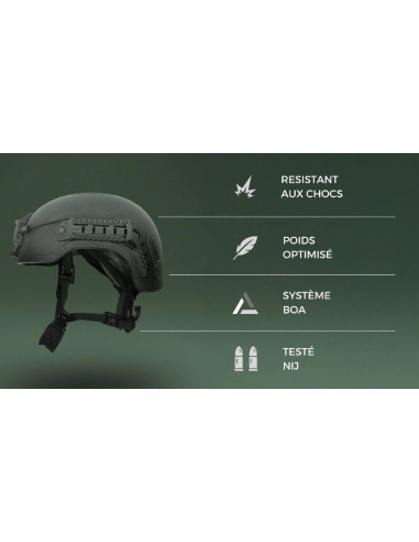 CASQUE BALISTIQUE ACH HIGH CUT - NOIR