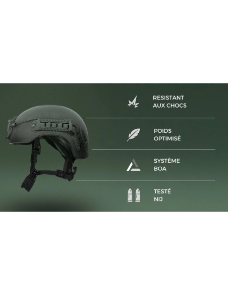 CASQUE BALISTIQUE ACH HIGH CUT - NOIR