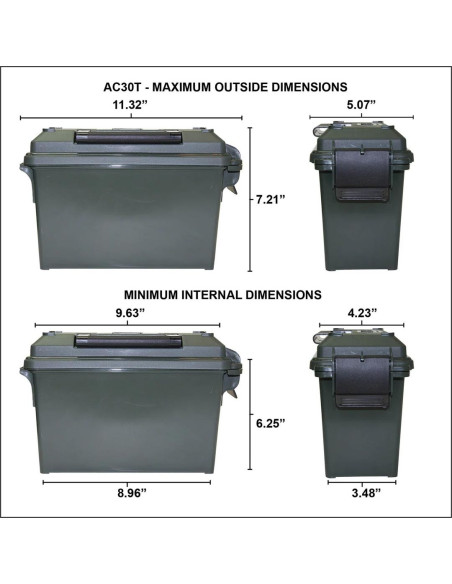 BOITE A MUNITIONS AC30T VERTE MTM CASE