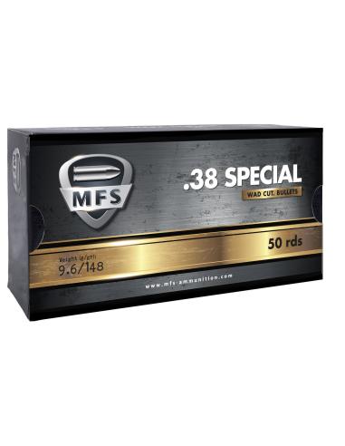 CARTOUCHES MFS .38SP 146gr WAD CUTTER LWX x50