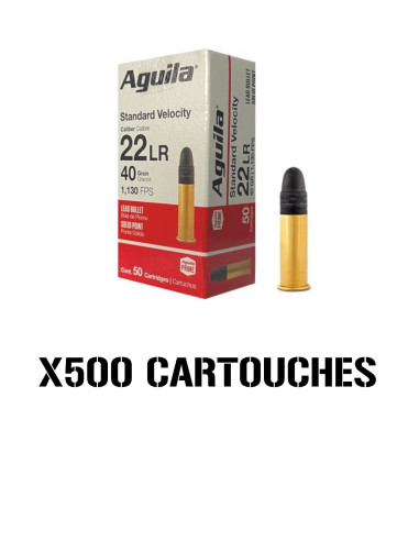 LOT 500 CARTOUCHES AGUILA Cal.22LR SV SP 40gr x50