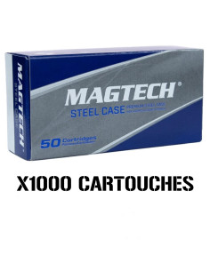LOT DE 1000 CARTOUCHES MAGTECH 9x19 FMJ STEEL CASE 124GR