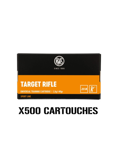 LOT DE 500 CARTOUCHES RWS .22LR TARGET RIFLE